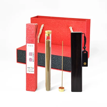 桃源境•欢喜檀香线香礼盒 非遗制香天然单方香 紫光檀红木方形香筒香插 中式香薰-FB01AA0016