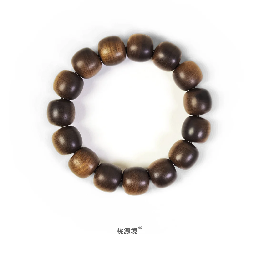 桃源境•甜凉韵1号檀香单圈13-14 老形念珠手串 迈索尔老山檀香黑肉沉水阴沉料 桃源境•甜凉韵1号檀香单圈13-14 老形念珠手串 迈索尔老山檀香黑肉沉水阴沉料